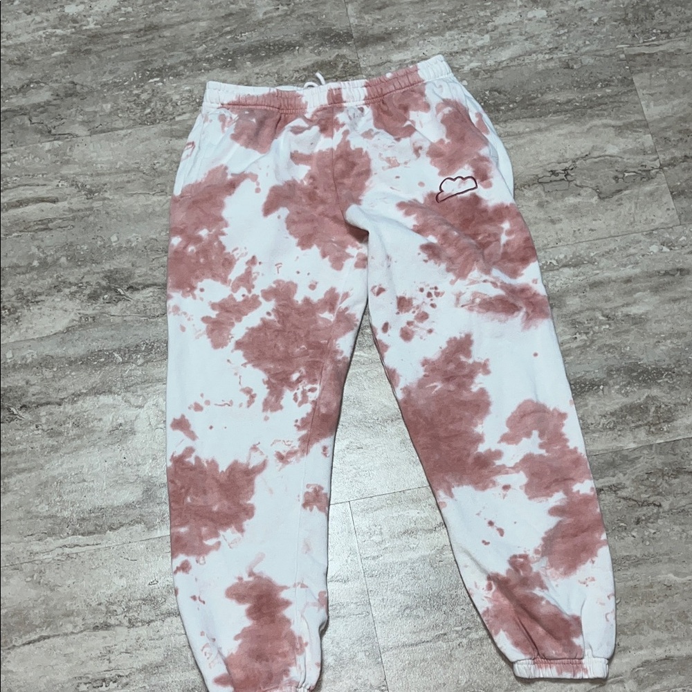 Summer Fridays Joggers - Peachy and White Tie-Dye small